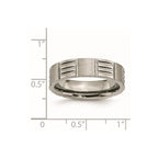 Titanium Satin and Polished 6mm Notched Band