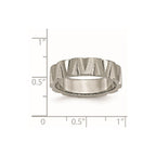 Titanium Satin and Polished 6mm Notched Band