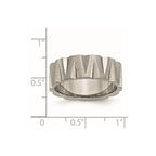Titanium Satin and Polished 8mm Notched Band