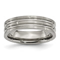 Titanium Polished and Satin 6mm Grooved Band