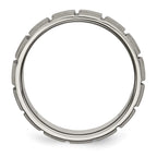 Titanium Satin 8mm Notched and Grooved Band