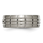 Titanium Satin 8mm Notched and Grooved Band