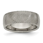 Chisel Titanium Polished and Textured 8mm Band