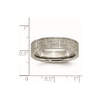 Titanium Greek Key 6mm Satin & Polished Band