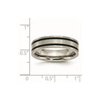 Chisel Titanium Brushed Black Enamel 6mm Flat Band