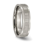 Titanium Roman Numerals 6mm Satin & Polished Flat Band