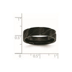 Chisel Titanium Brushed and Polished Black IP-plated Swirl Design 6mm Band