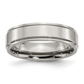 Chisel Titanium Polished 6mm Ridged Edge Band