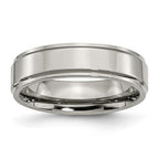 Chisel Titanium Polished 6mm Ridged Edge Band