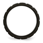 Chisel Titanium Brushed and Polished Black IP-plated 6mm Notched Band