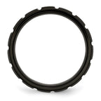 Chisel Titanium Brushed and Polished Black IP-plated 8mm Notched Band