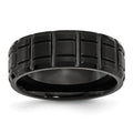 Chisel Titanium Brushed and Polished Black IP-plated 8mm Notched Band