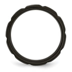 Titanium Brushed and Polished Black IP-plated 8mm Grooved Band