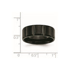 Titanium Brushed and Polished Black IP-plated 8mm Grooved Band