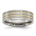 Chisel Titanium Brushed Yellow IP-plated 6mm Grooved Band