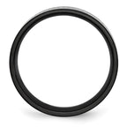 Titanium Brushed/Polished Black IP Laser Etched Greek Key 6mm Band