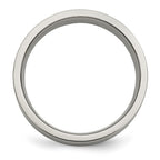 Titanium Brushed w/Sterling Silver Inlay 6mm Flat Band