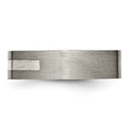 Titanium Brushed w/Sterling Silver Inlay 6mm Flat Band