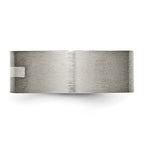 Titanium Brushed w/Sterling Silver Inlay 8mm Flat Band