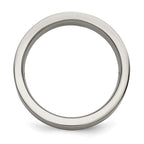 Titanium Brushed w/Sterling Silver Inlay 6mm Flat Band