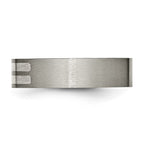 Titanium Brushed w/Sterling Silver Inlay 6mm Flat Band