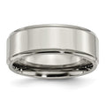 Chisel Titanium Polished 8mm Ridged Edge Band