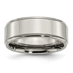 Chisel Titanium Polished 8mm Ridged Edge Band