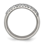 Chisel Titanium Polished Multi-row CZ 7mm Band