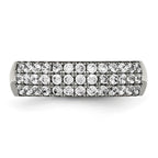 Chisel Titanium Polished Multi-row CZ 7mm Band
