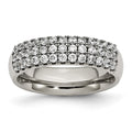Chisel Titanium Polished Multi-row CZ 7mm Band