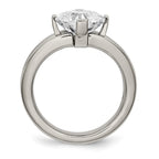 Chisel Titanium Polished with CZ Ring