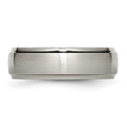 Chisel Titanium Brushed Center 7mm Ridged Edge Band