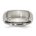 Chisel Titanium Brushed Center 7mm Ridged Edge Band