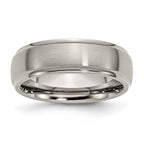 Chisel Titanium Brushed Center 7mm Ridged Edge Band