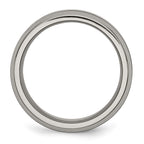 Chisel Titanium Polished with Black Ceramic Center 8mm Beveled Band