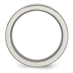 Titanium Base w/Polished Black Ceramic Center Flat 8mm Band
