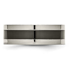 Titanium Base w/Polished Black Ceramic Center Flat 8mm Band