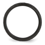 Chisel Titanium Brushed and Polished Hammered Black IP-plated 8mm Band