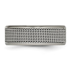 Titanium Base with Stainless Steel Mesh Center 8mm Band