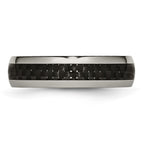 Chisel Titanium Polished with Black Carbon Fiber Inlay 6mm Band