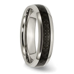 Chisel Titanium Polished with Black Carbon Fiber Inlay 6mm Band