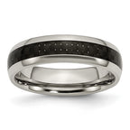 Chisel Titanium Polished with Black Carbon Fiber Inlay 6mm Band