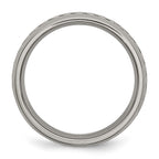 Chisel Titanium Polished with Grey Carbon Fiber Inlay 6mm Band