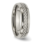 Chisel Titanium Polished with Grey Carbon Fiber Inlay 6mm Band