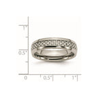 Chisel Titanium Polished with Grey Carbon Fiber Inlay 6mm Band