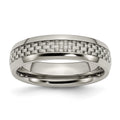 Chisel Titanium Polished with Grey Carbon Fiber Inlay 6mm Band