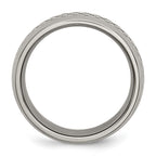 Chisel Titanium Polished with Grey Carbon Fiber Inlay 8mm Band