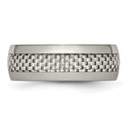 Chisel Titanium Polished with Grey Carbon Fiber Inlay 8mm Band