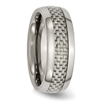 Chisel Titanium Polished with Grey Carbon Fiber Inlay 8mm Band