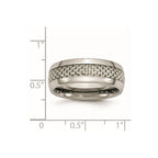 Chisel Titanium Polished with Grey Carbon Fiber Inlay 8mm Band